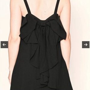 New Club Monaco Bow back dress present black LBD mini babydoll davie